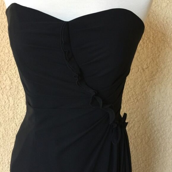 B2 Women's Strapless Bandeau Midi Dress Black Size 6 – Elegant Formal  New W/Tag - Picture 2 of 5